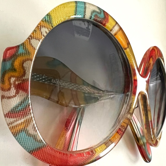 Vintage Atelier 70’s Oversized Colorful Hippie Sunglasses Gradient Lens Austria - Picture 5 of 14